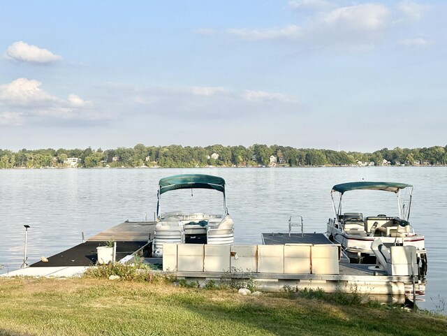 2715 Duck Lake Rd N, Highland, MI 48356 - dock area featuring a water view