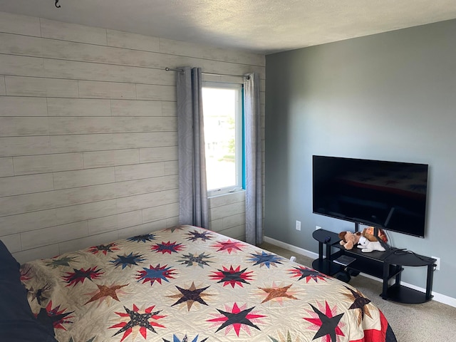 bedroom with a textured ceiling