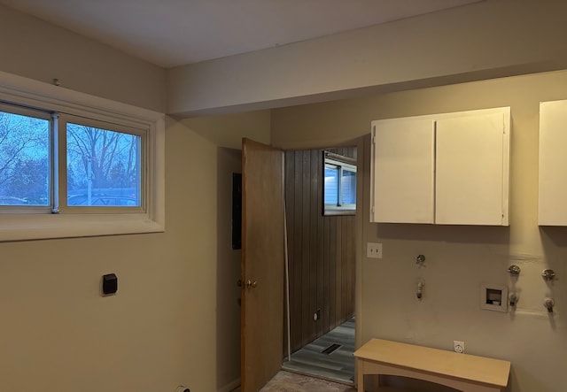 laundry area with a healthy amount of sunlight, gas dryer hookup, and hookup for a washing machine