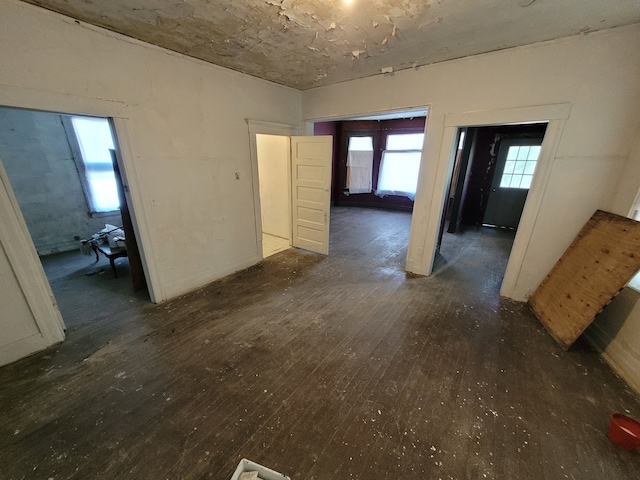 spare room featuring dark hardwood / wood-style floors