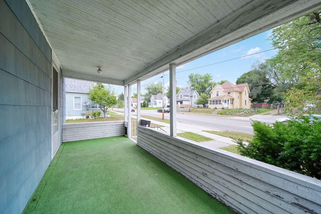 view of patio featuring a porch