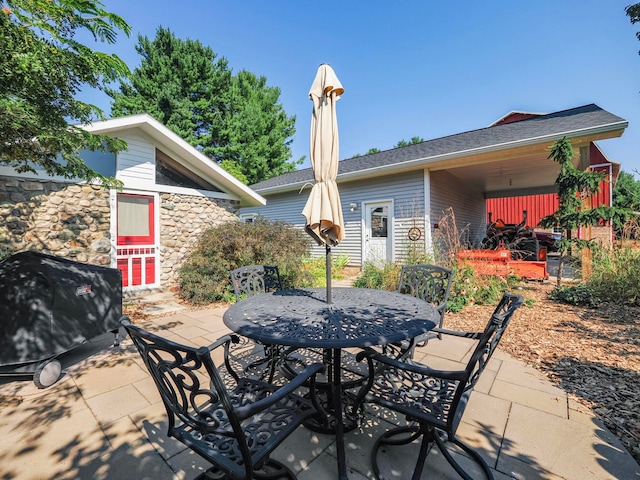 view of patio with grilling area