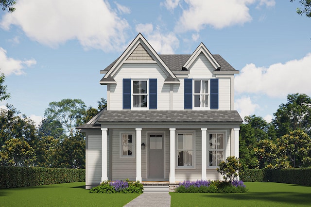 view of front of house featuring a front lawn