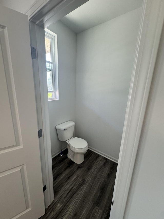 411 Mason Run Blvd, Monroe, MI 48162 - bathroom with toilet, wood finished floors, and baseboards
