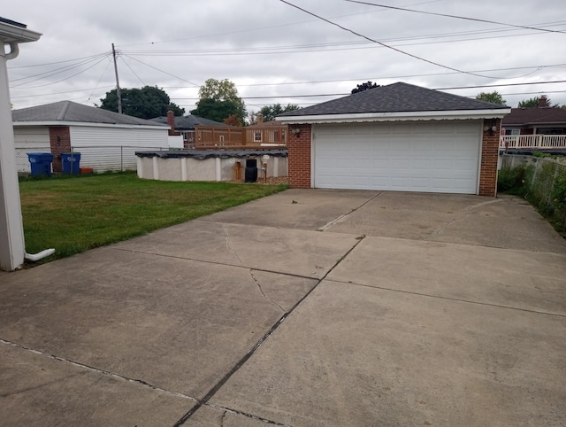 exterior space featuring a yard and a covered pool