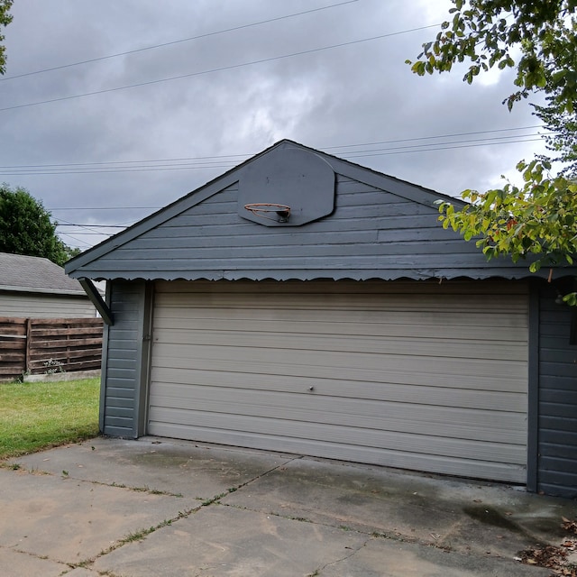 view of garage