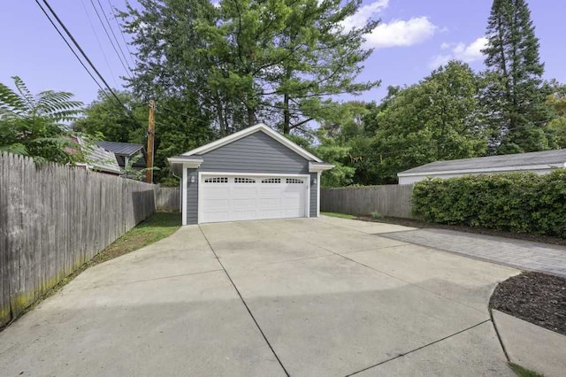 view of garage