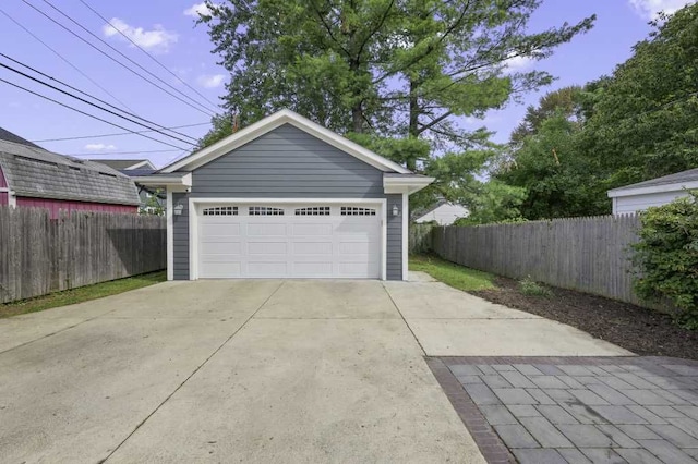 view of garage