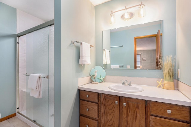 1875 Edwin Dr, Wayland, MI 49348 - bathroom with vanity, a shower stall, and tile patterned floors