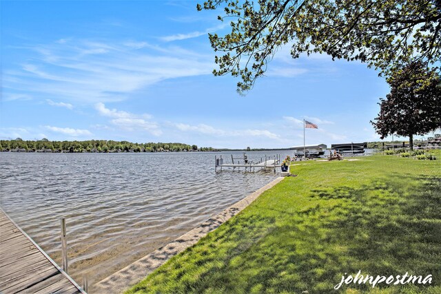 1875 Edwin Dr, Wayland, MI 49348 - dock featuring a water view and a yard