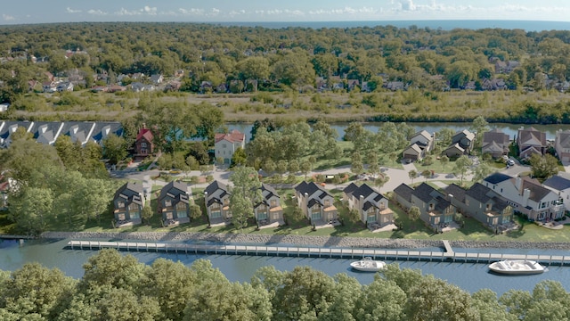 267 Keelson Dr, Detroit, MI 48215 - view of property location featuring a large body of water, nearby suburban area, and a forest