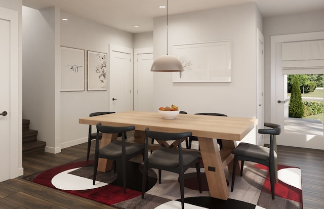 dining room featuring dark wood-type flooring