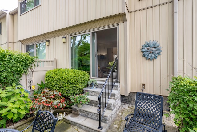 2100 Hyde Park Rd, Detroit, MI 48207 - property entrance with board and batten siding