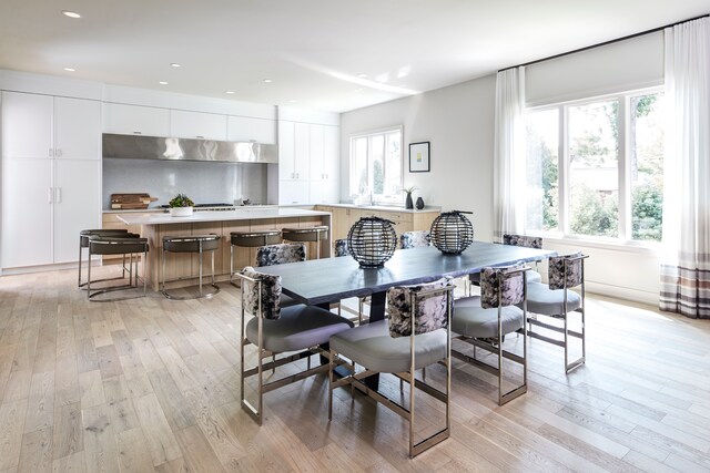 827 Larchlea Dr, Birmingham, MI 48009 - dining area featuring light wood-type flooring and recessed lighting