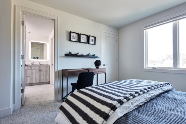 827 Larchlea Dr, Birmingham, MI 48009 - carpeted bedroom with ensuite bath and a sink