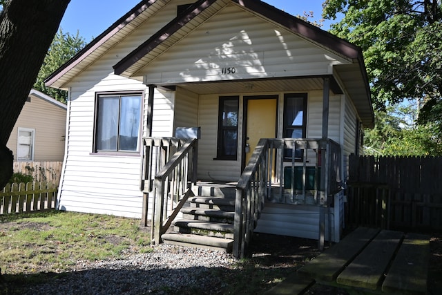 bungalow featuring covered porch