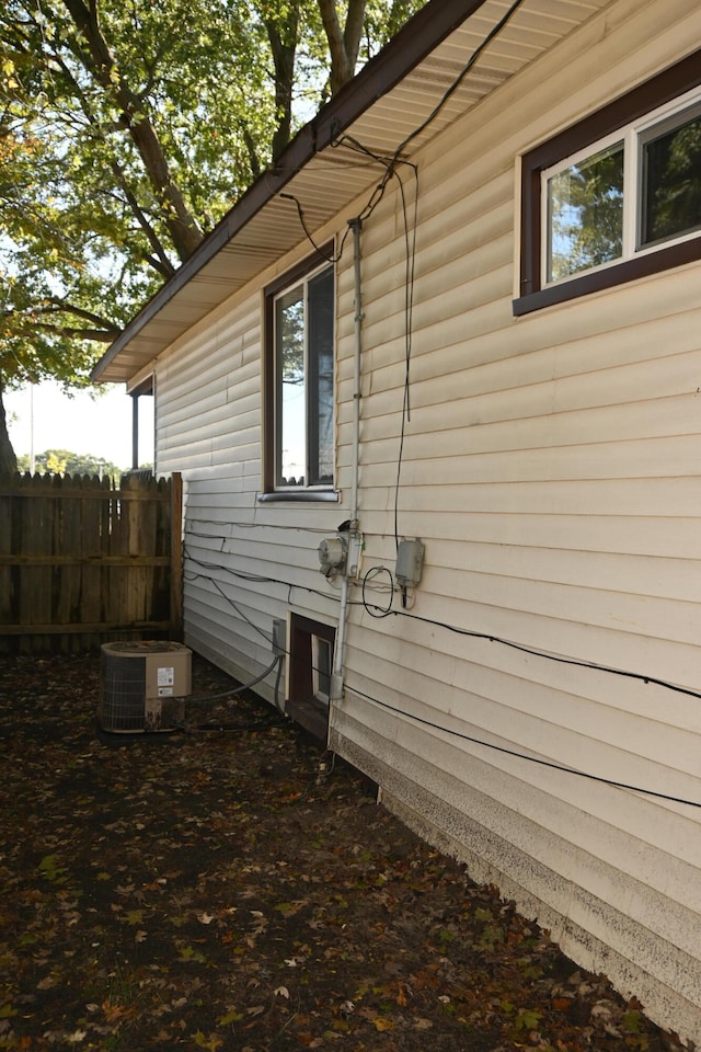 view of home's exterior featuring central AC