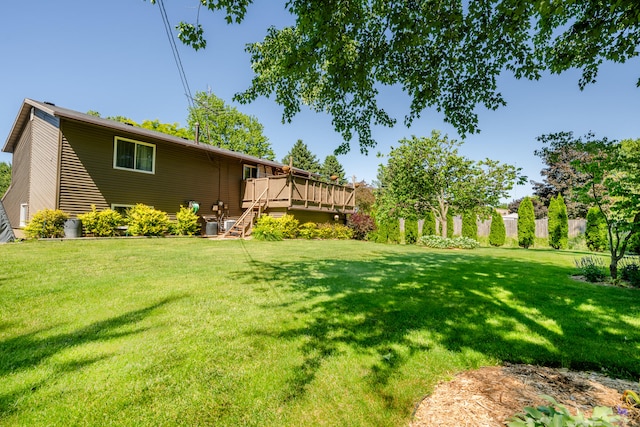 view of yard featuring a deck