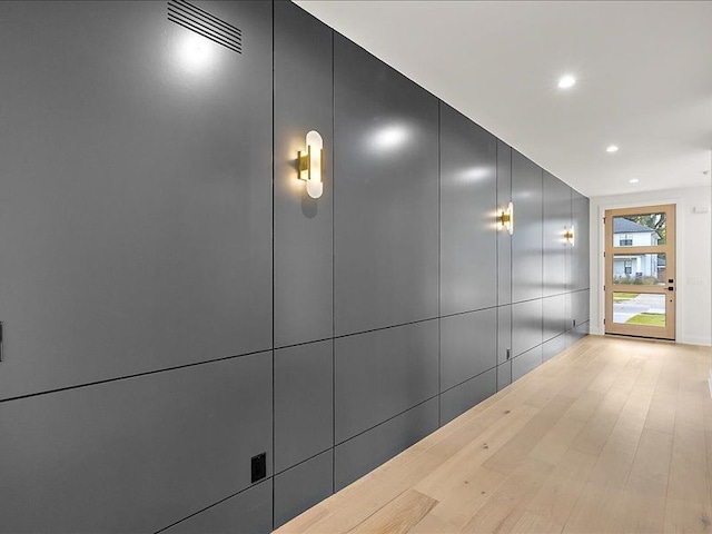 hallway featuring light hardwood / wood-style floors