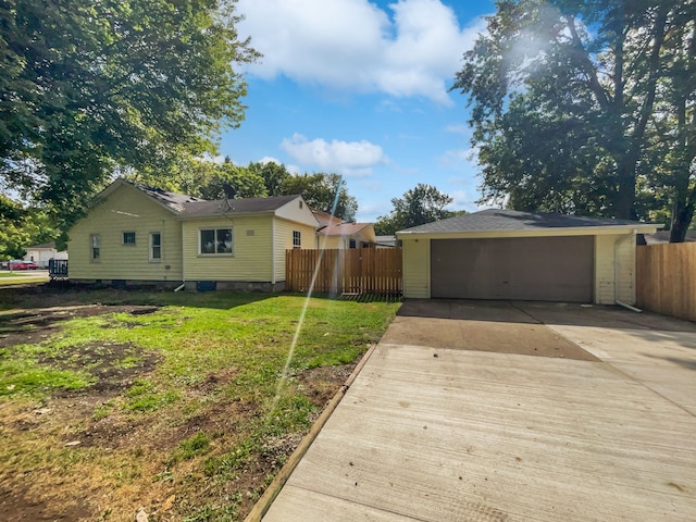 exterior space with a garage