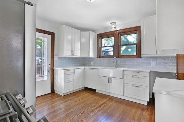 kitchen featuring plenty of natural light, white cabinetry, and sink