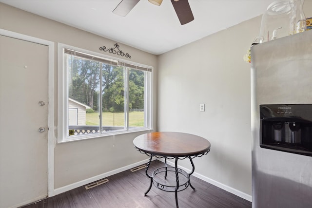 dining room featuring dark hardwood / wood-style flooring