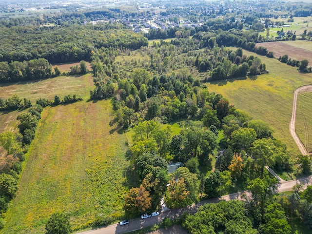 aerial view with a rural view