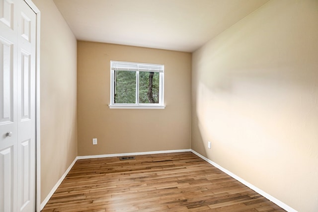 empty room featuring light wood-type flooring