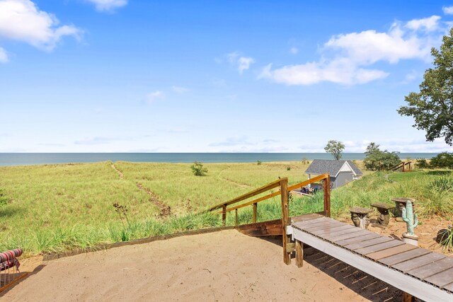 300 Marquette Dr, New Buffalo, MI 49117 - view of yard with a water view and a patio area
