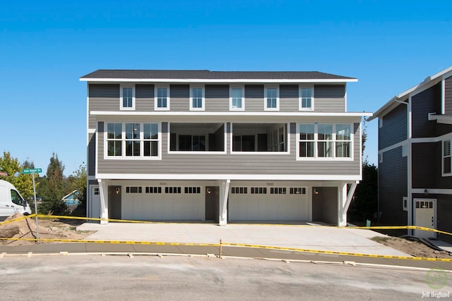 view of front of property featuring a garage