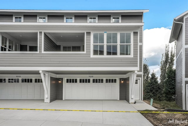 view of front of home with a garage