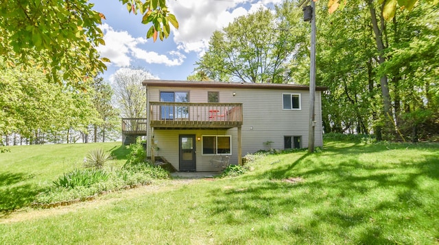 11768 Riker Rd, Litchfield, MI 49252 - back of property with a deck and a lawn