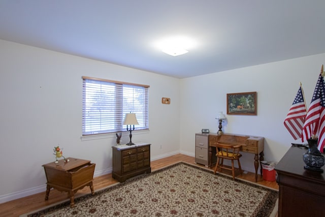 office with hardwood / wood-style floors