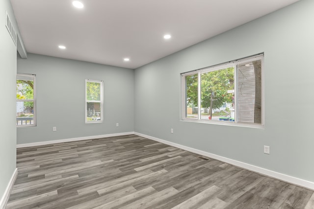 empty room featuring light hardwood / wood-style floors