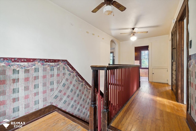 hallway featuring wood-type flooring