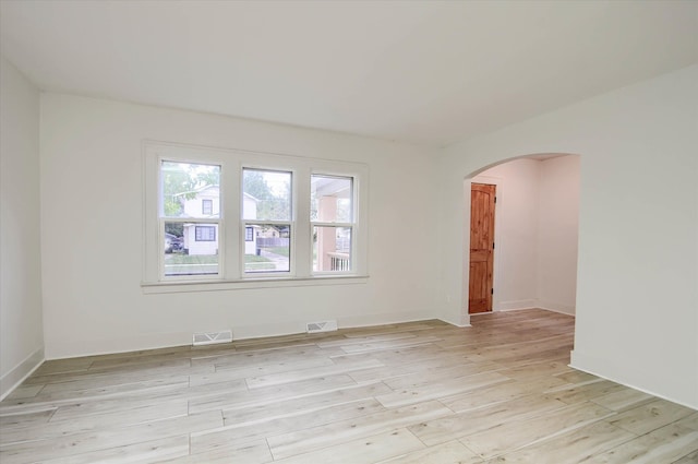 empty room featuring light wood-type flooring