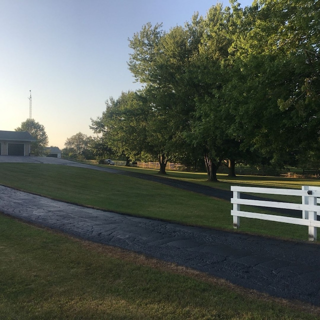 view of community with a lawn