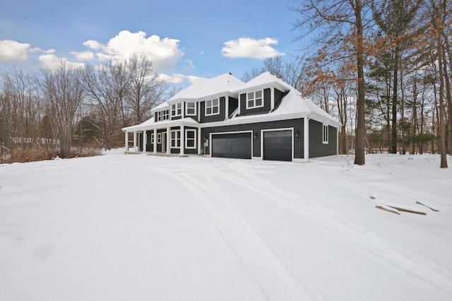 view of front of house with a garage