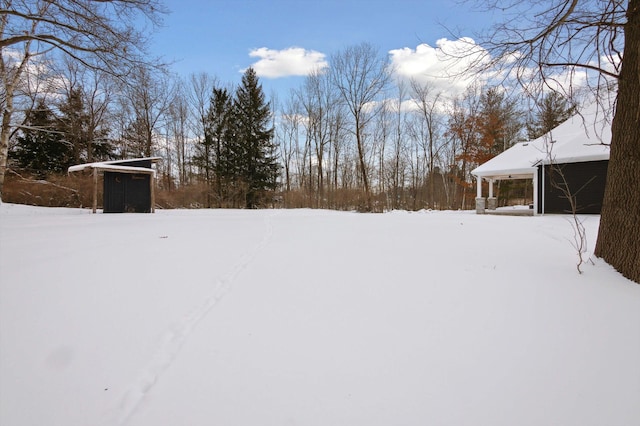 view of snowy yard