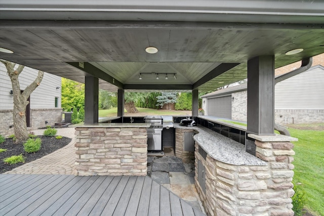 view of patio / terrace featuring a gazebo and area for grilling