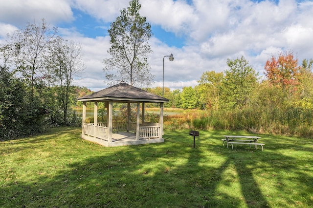 view of yard featuring a gazebo