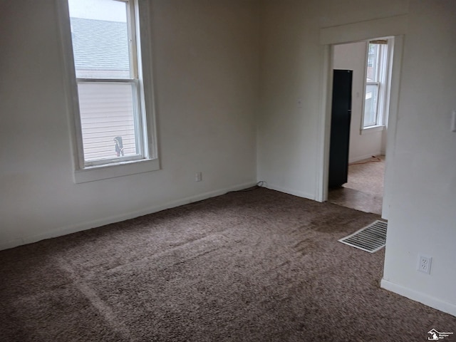 unfurnished room with carpet flooring and a wealth of natural light