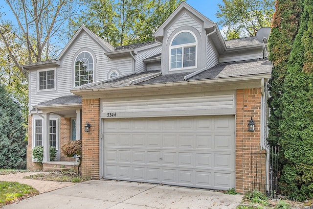 view of front property with a garage