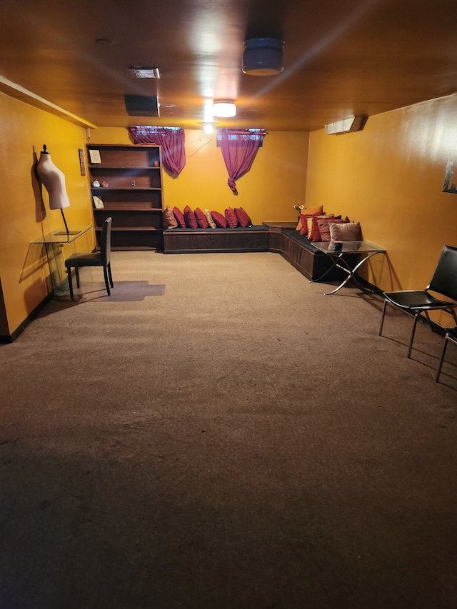 interior space featuring carpet