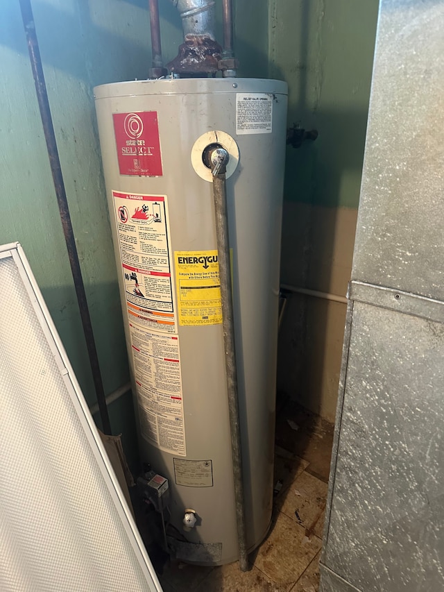 utilities featuring gas water heater