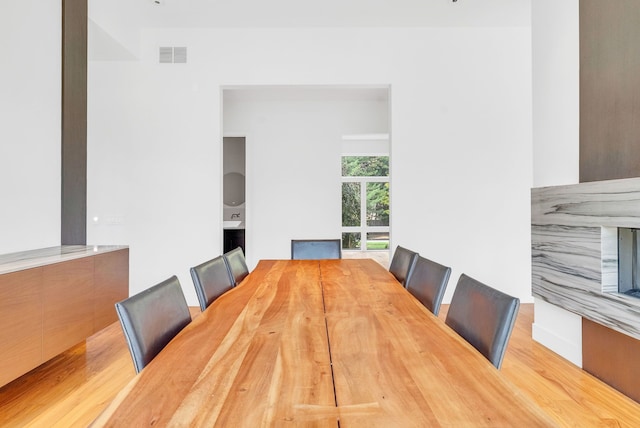 unfurnished dining area with hardwood / wood-style flooring