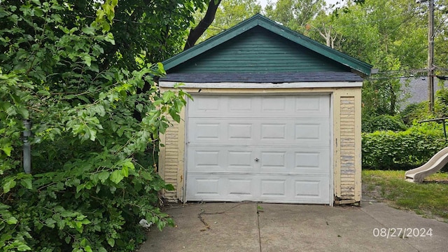 view of garage