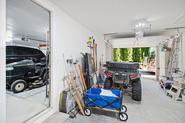 garage featuring a garage door opener