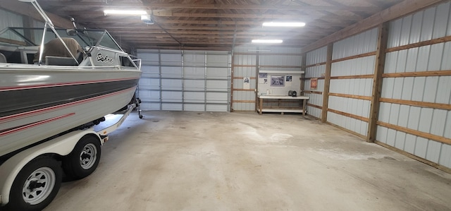 garage with a carport