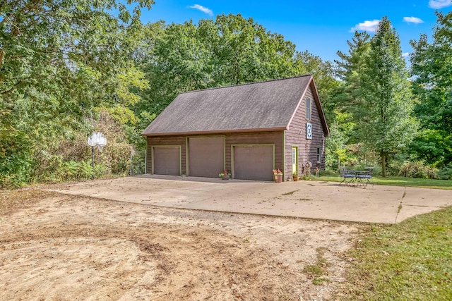 view of garage